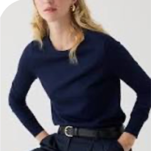 NWOT J. Crew Halle Navy Blue Merino Wool Sweater Size Small - Picture 2 of 8